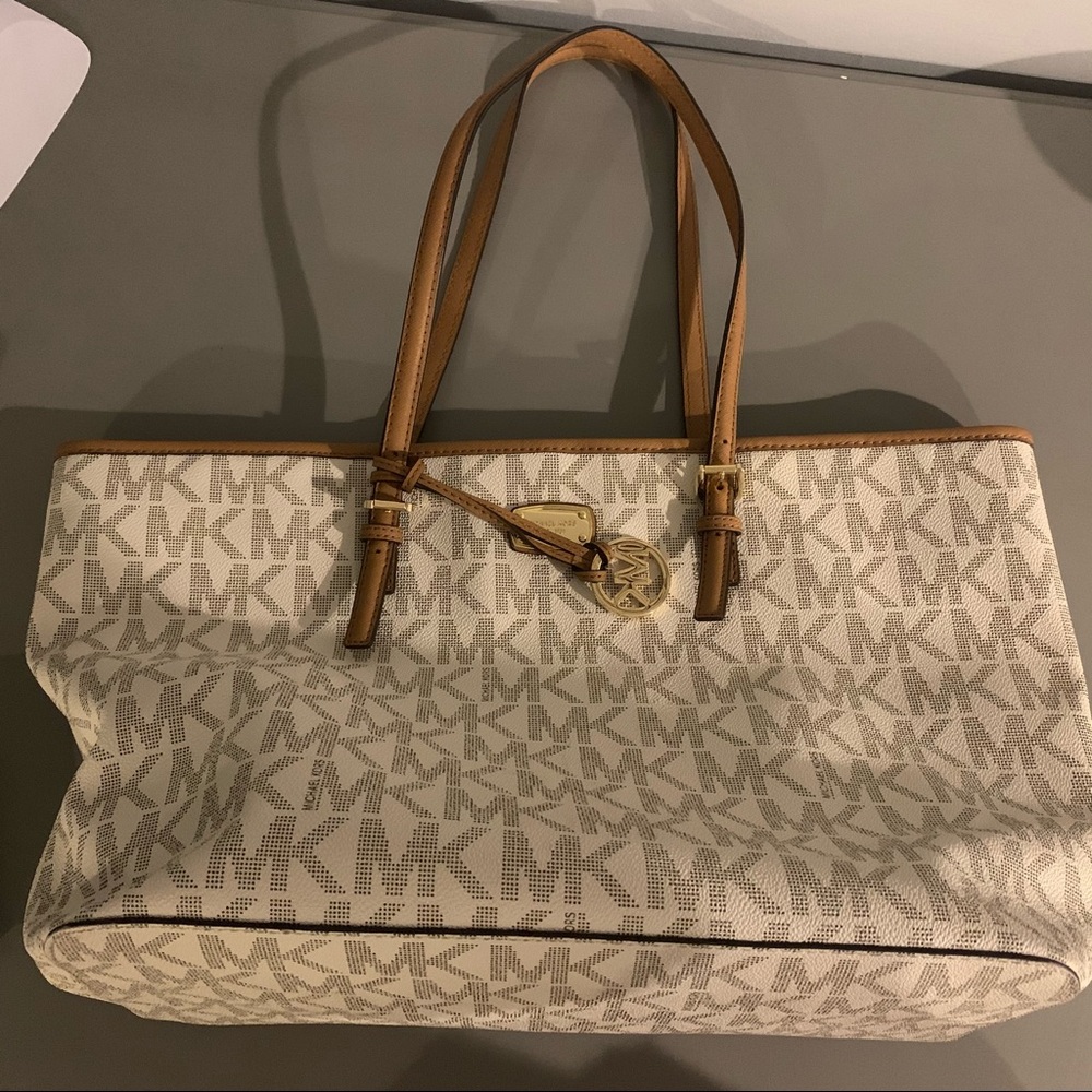 Michael Kors White Monogram Tote
